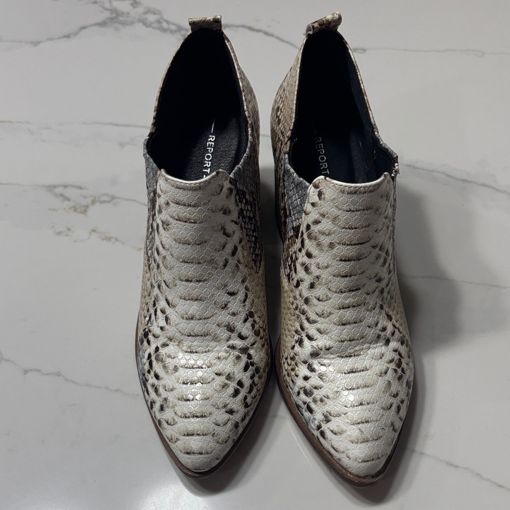 Report Signature Women's Textured Ankle Boots - Cream and Brown